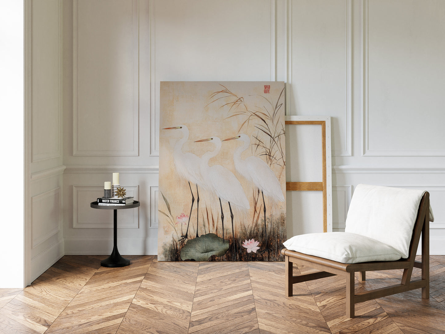 Japanese Egret Wall Art – Elegant Traditional Asian Nature Print