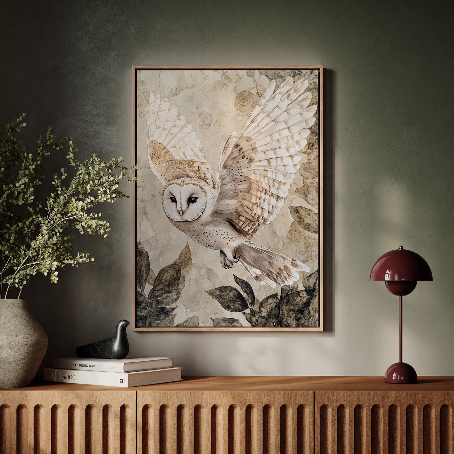 Barn Owl Watercolor Art Print - Nature Wildlife Decor - Gallery Canvas image 5
