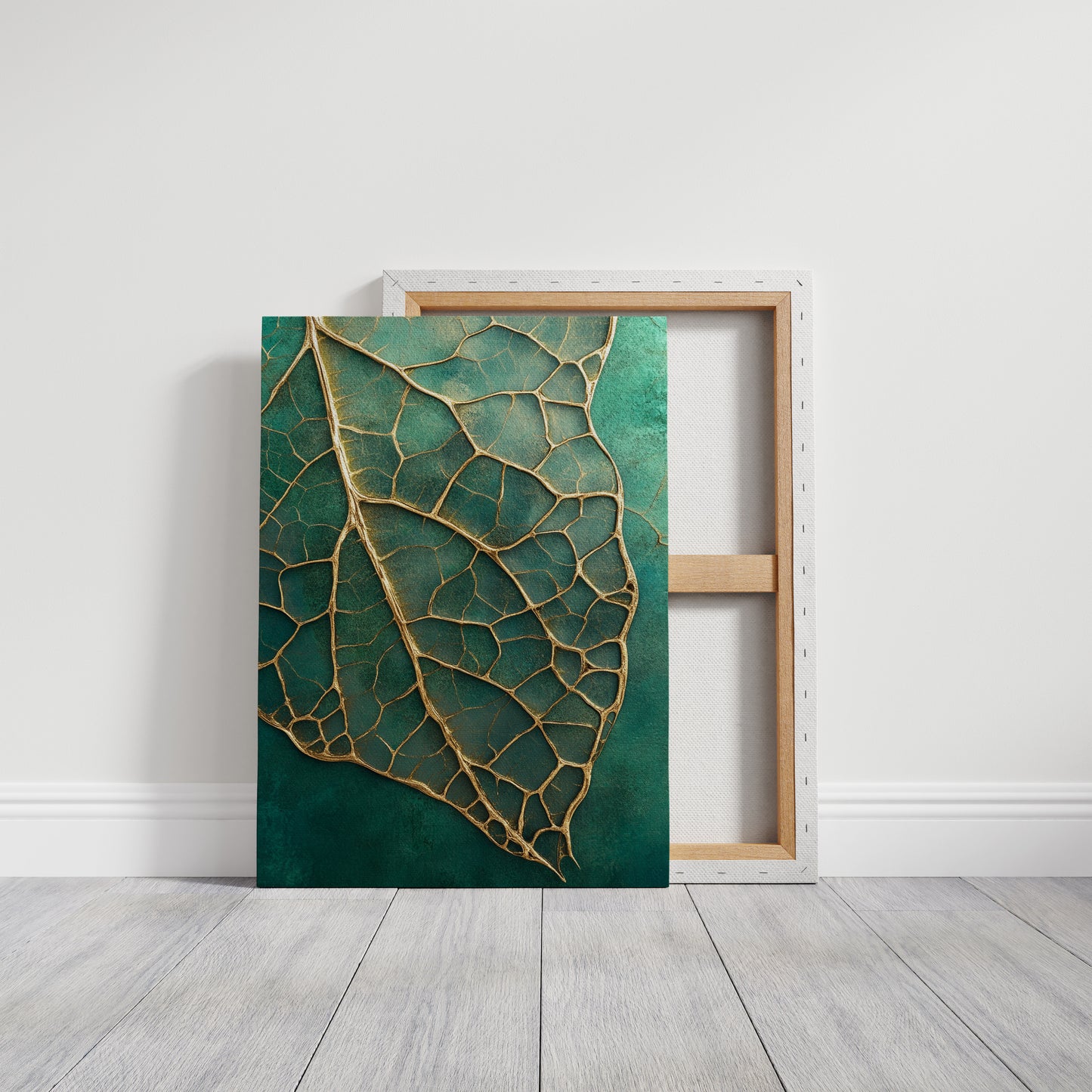 Golden Vein Leaf on Emerald