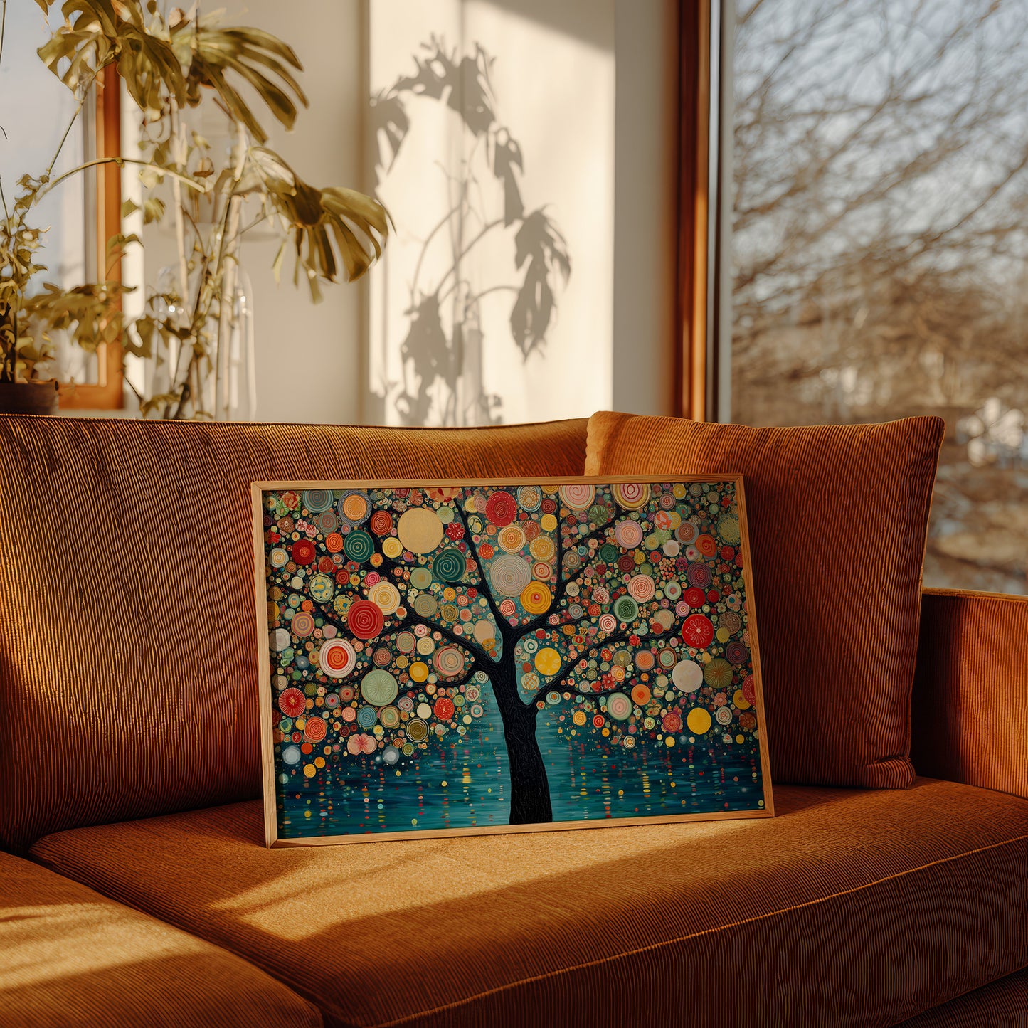 Circles Dance Through Teal Night