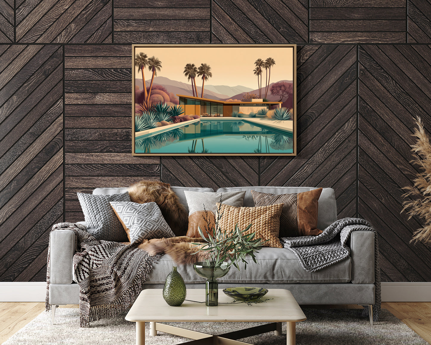 Desert Palms Mirror Modern Serenity