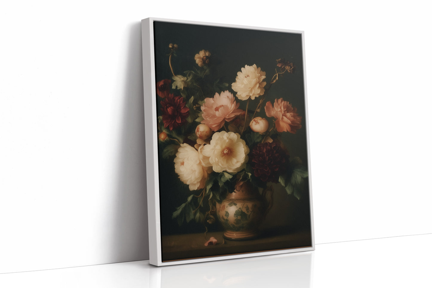 Baroque Peonies in Earthen Vase
