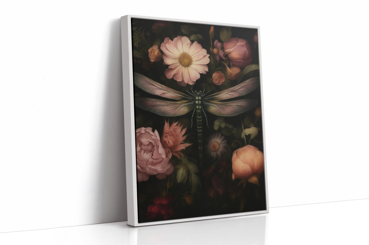 Dragonfly Among Midnight Blossoms