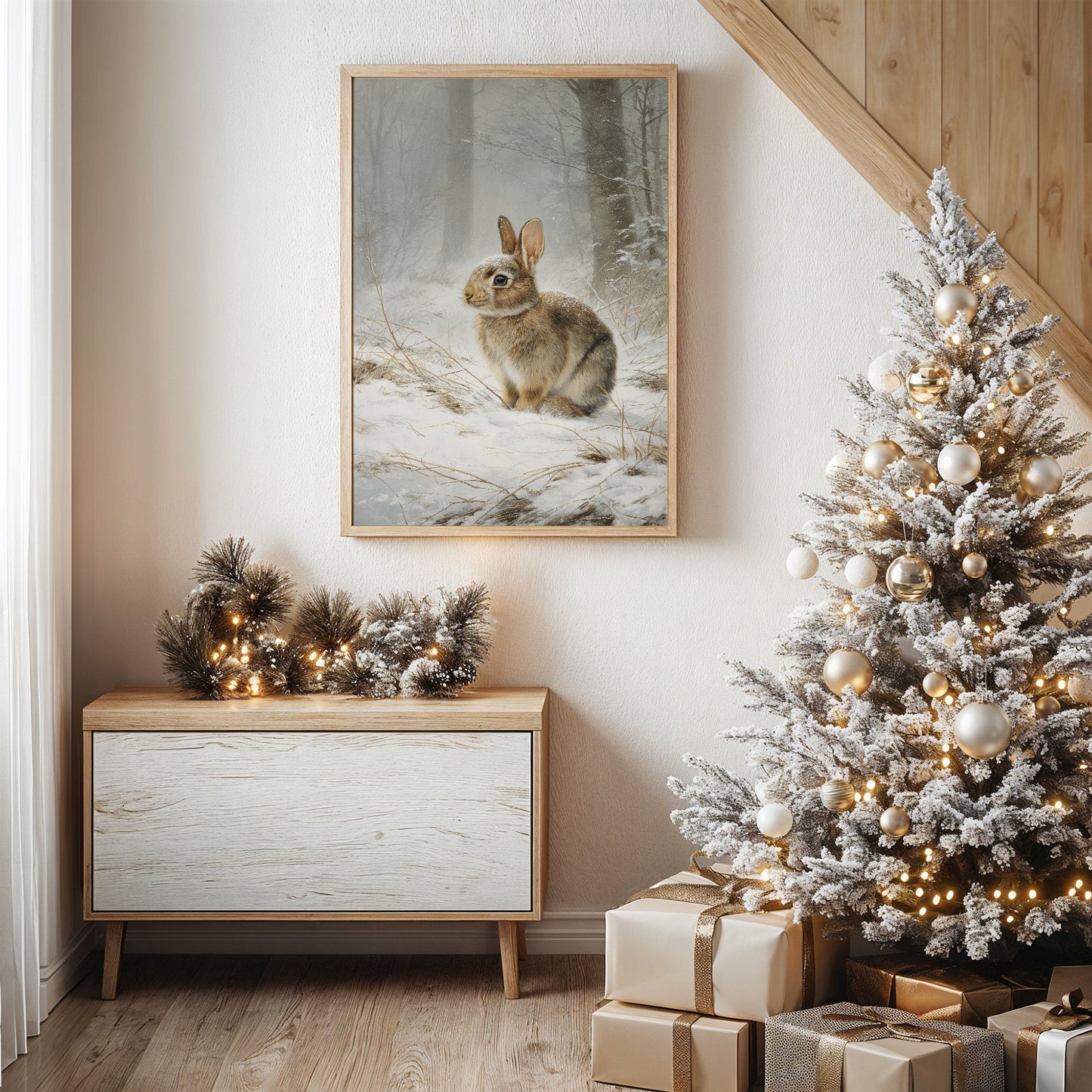 Winter Rabbit Finds Silent Snow