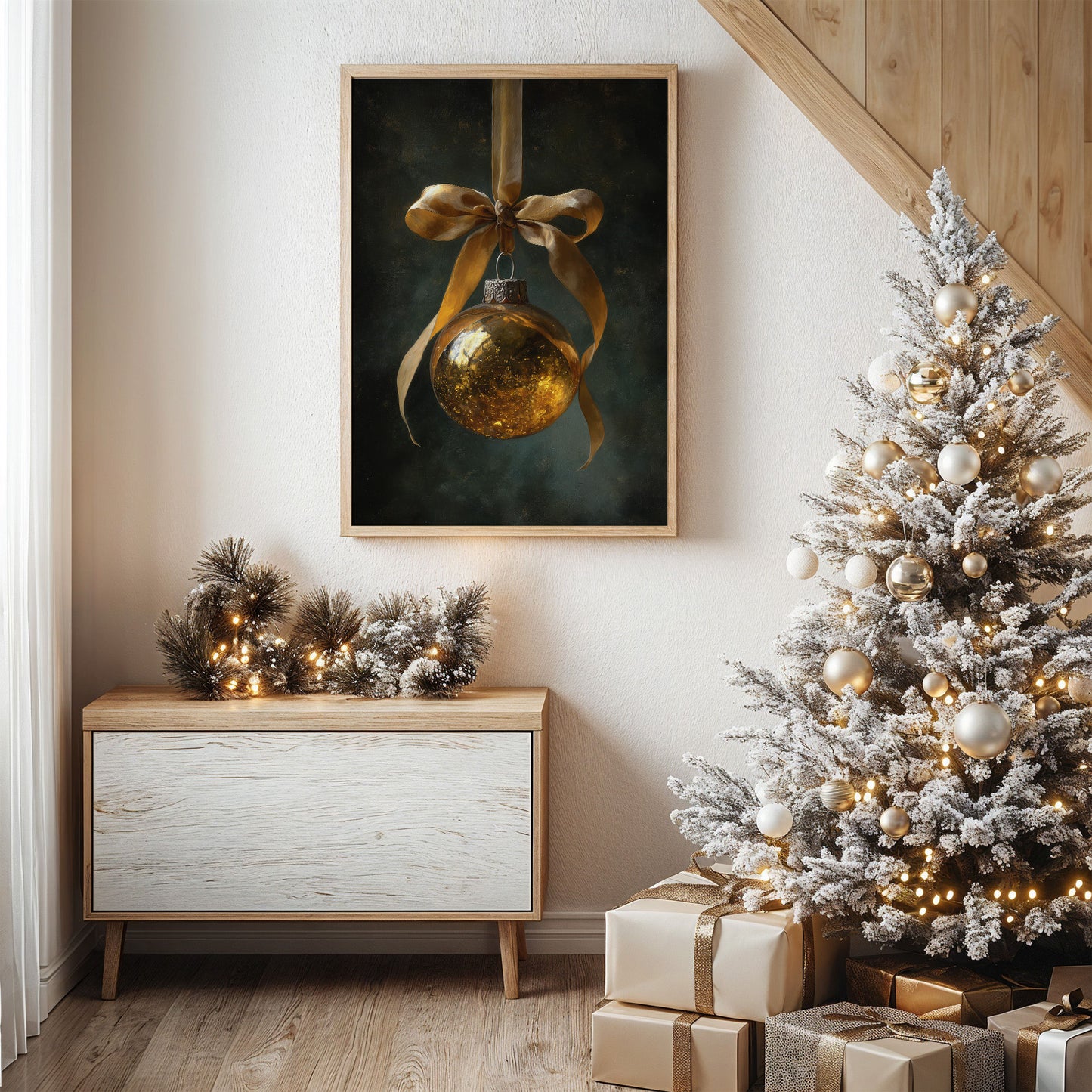 Golden Ornament Holds December's Light