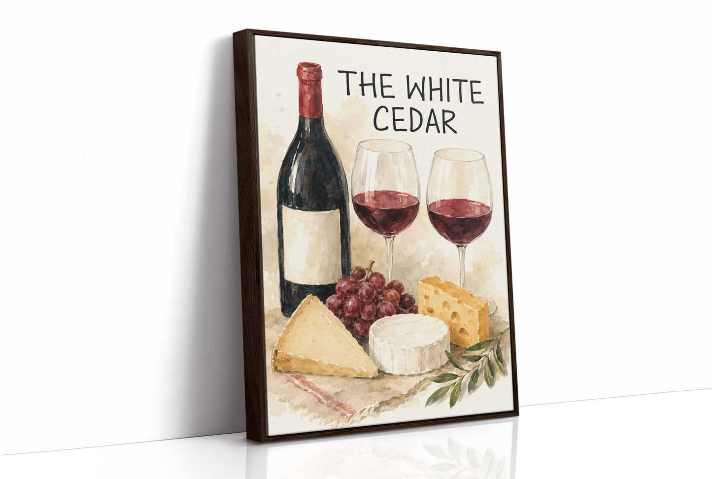 Wine & Cheese, Watercolor