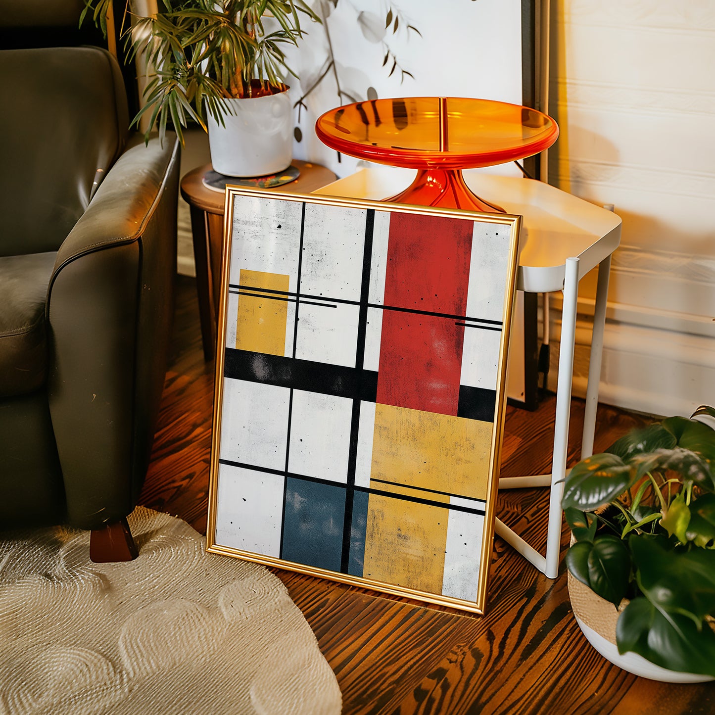 Modular Rhythm – Abstract Primary Color Grid Art