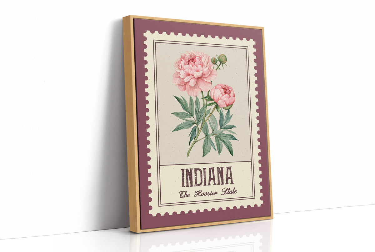 Indiana Peony Watercolor Stamp