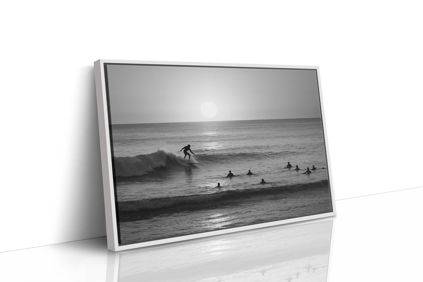 Sunset Lineup in Black and White