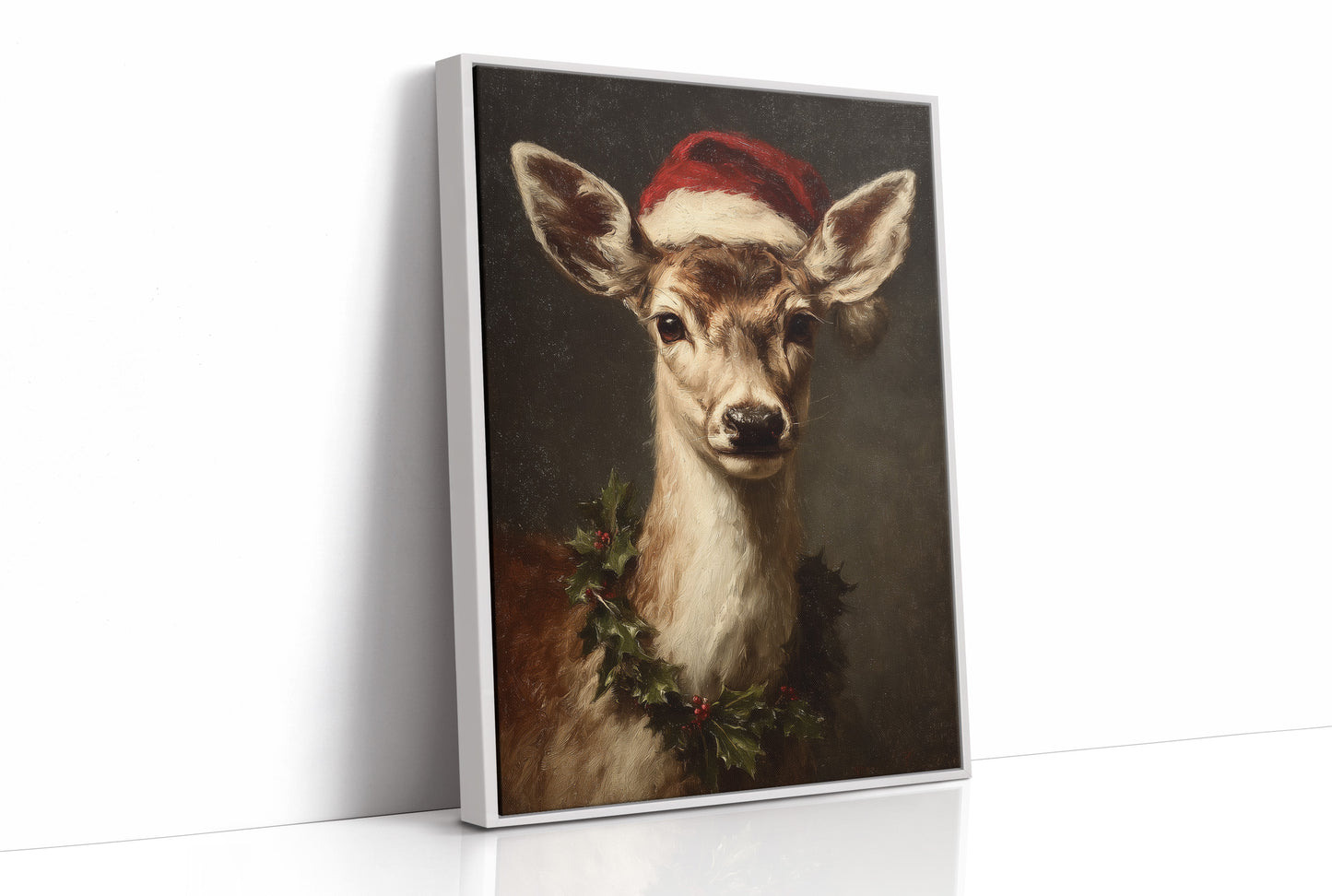 Fawn in a Santa Hat