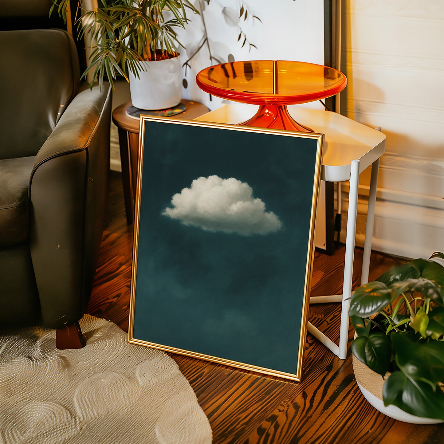 Lonely Cloud in Deep Teal Sky