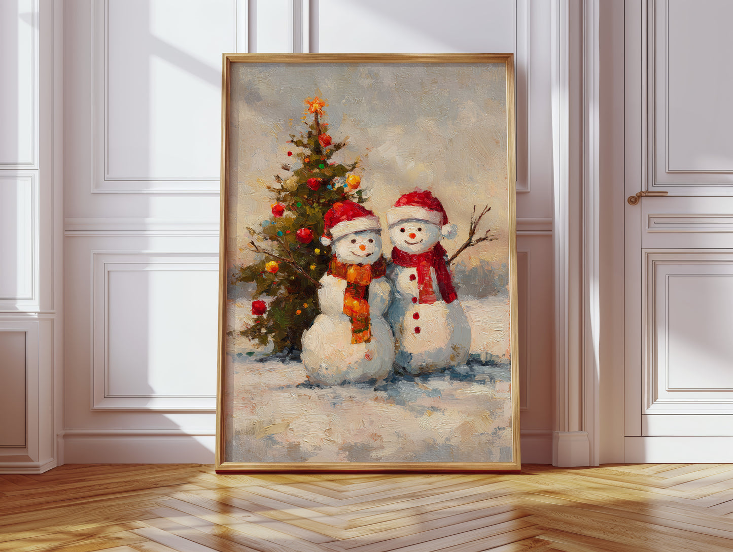 Frosty Friends Under Twinkling Lights