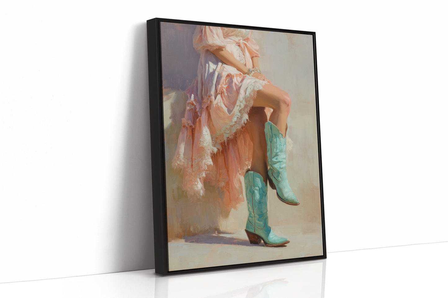Turquoise Boots Meet Blush Lace