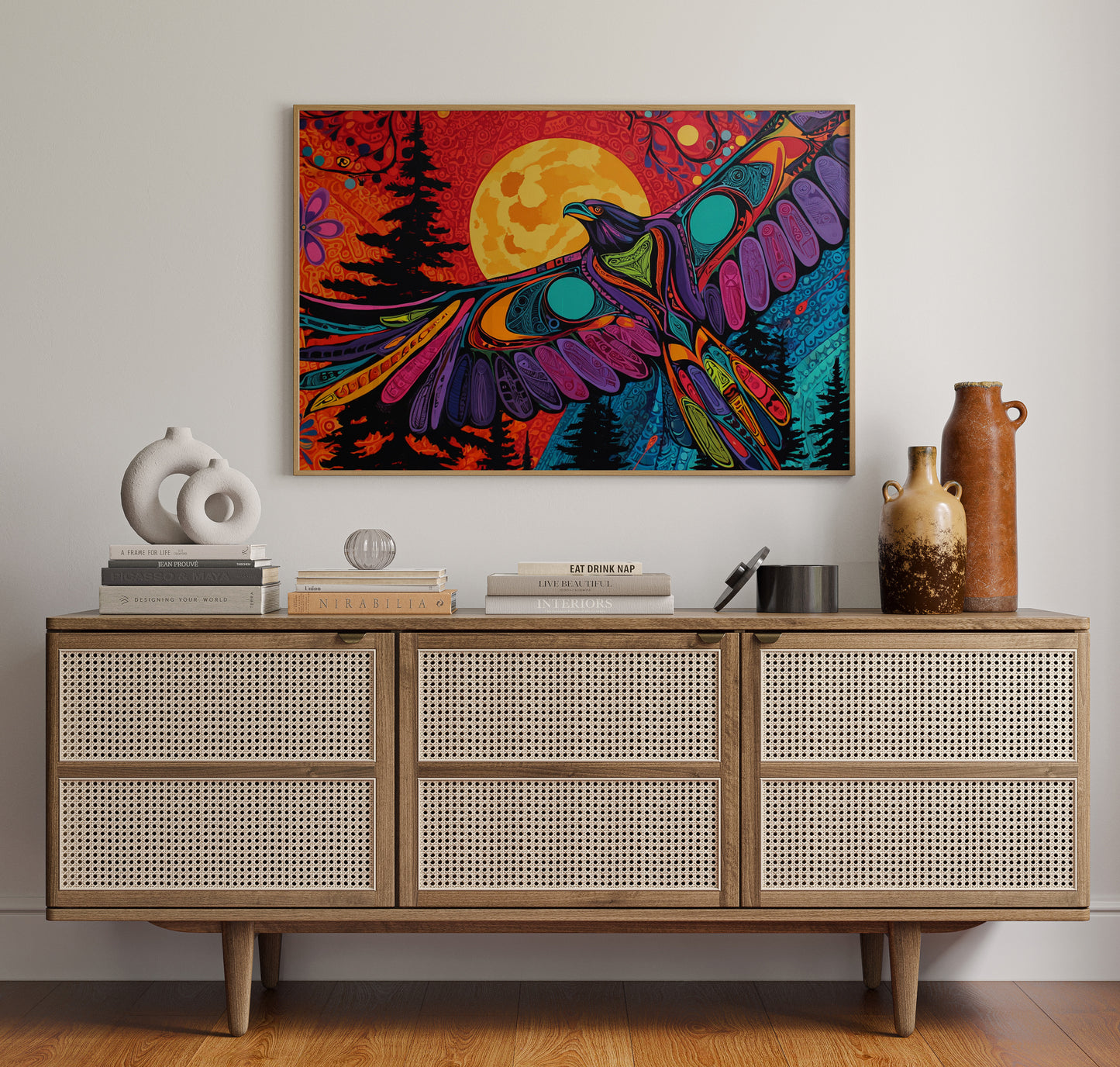 Moonlit Raven Paints Sacred Skies