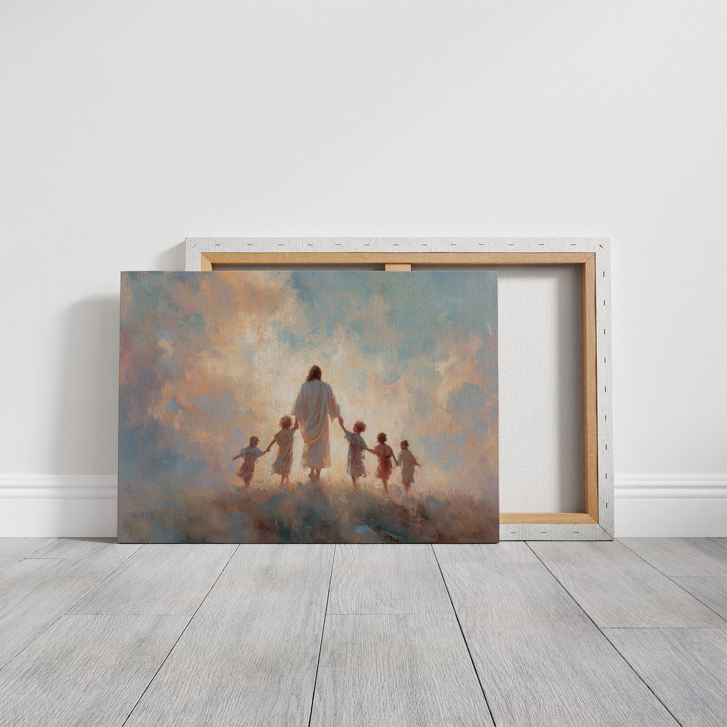 Children Walk Into Golden Light