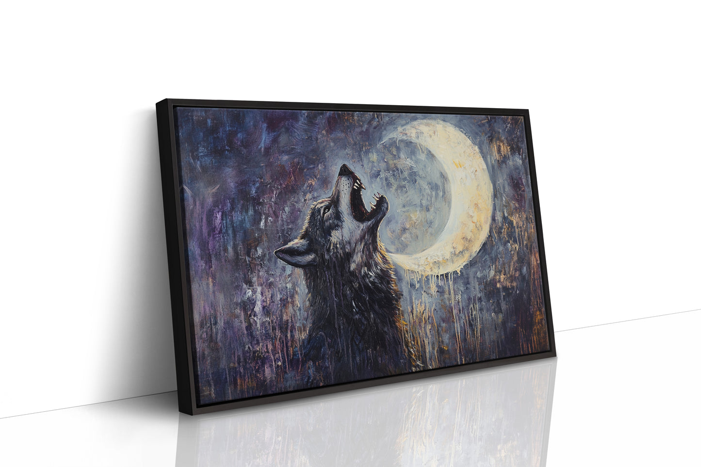 Lone Wolf Howl Under the Moon