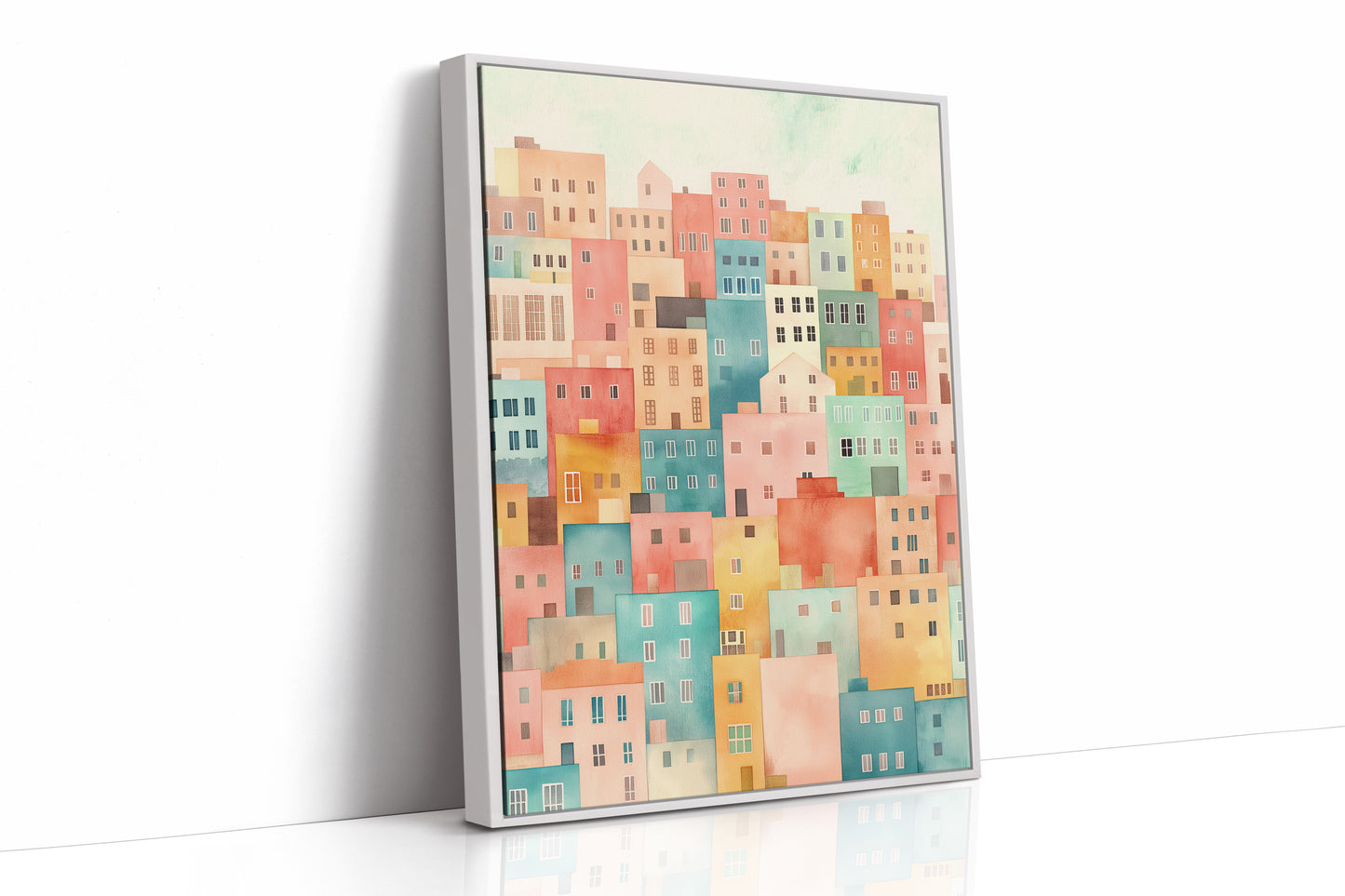 Stacked City Dreams Watercolor Print