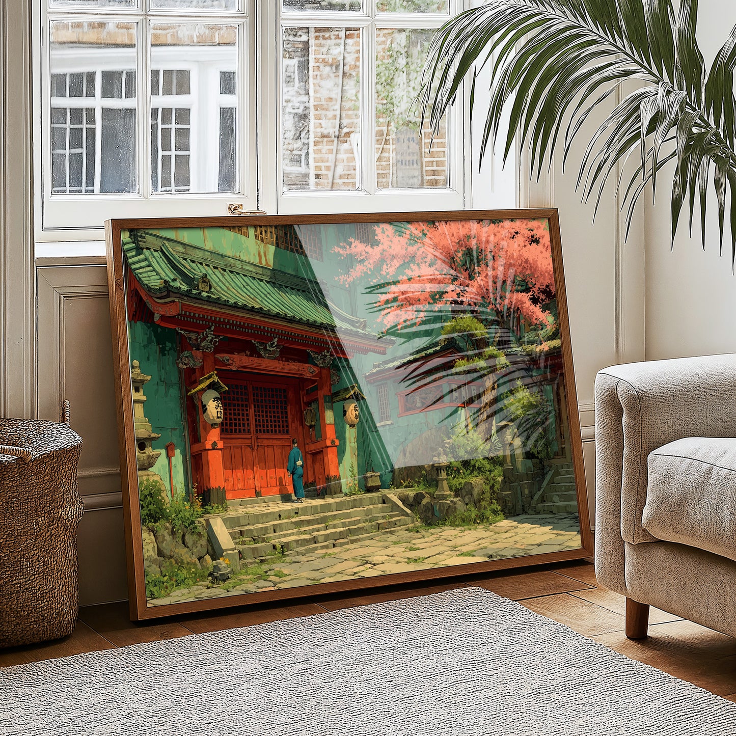 Cherry Blossoms Guard Ancient Temple Gates