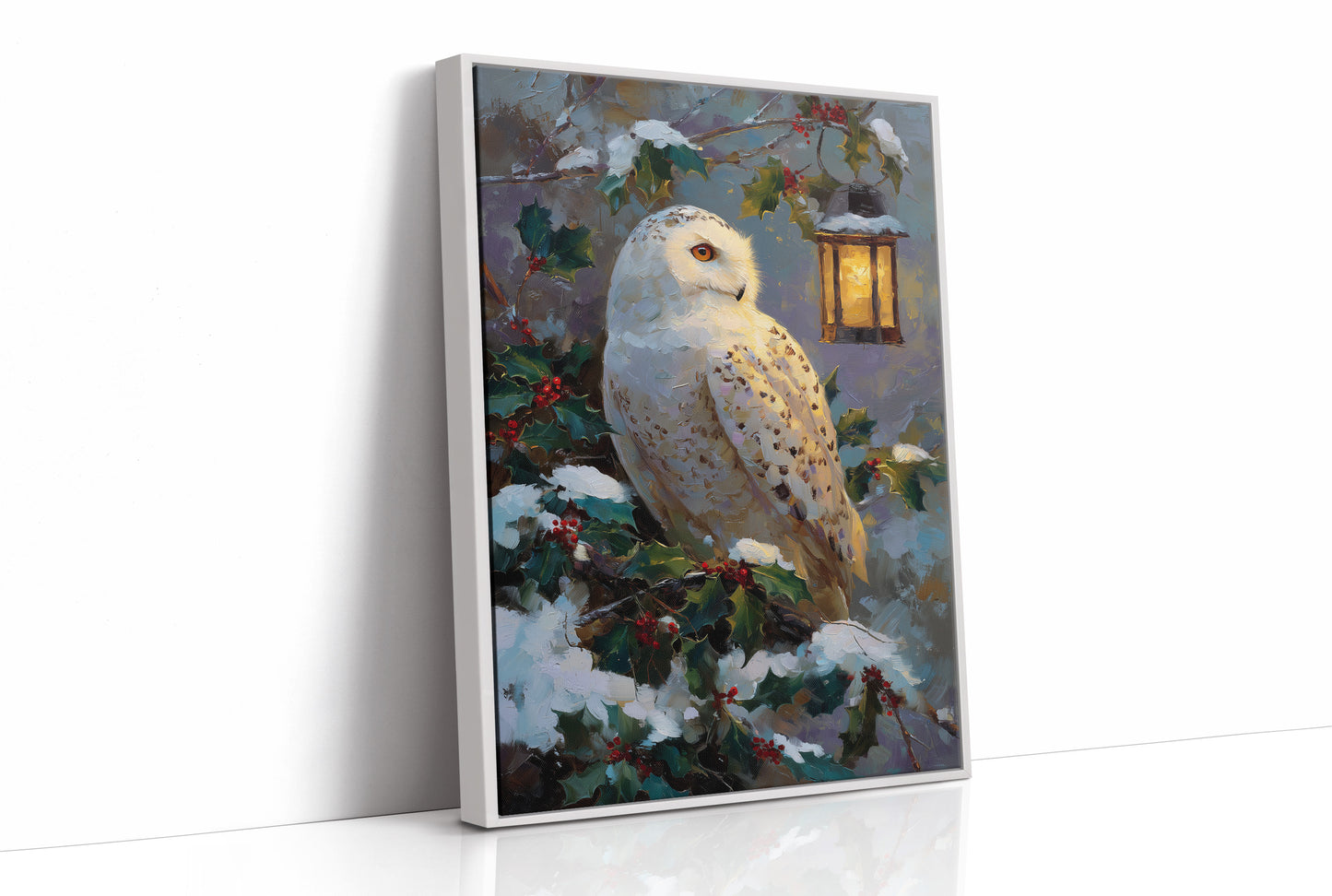 Snowy Owl By Lantern Glow
