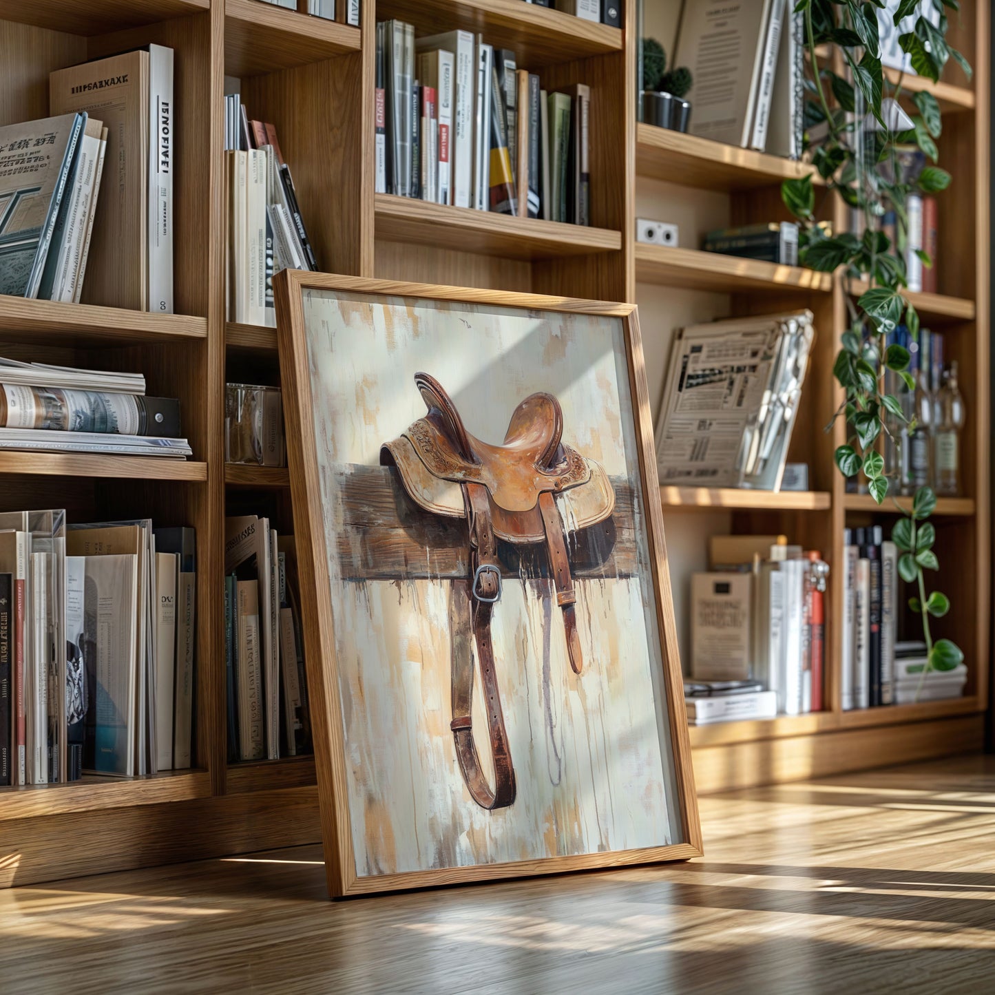 Weathered Rest: Western Saddle Still Life