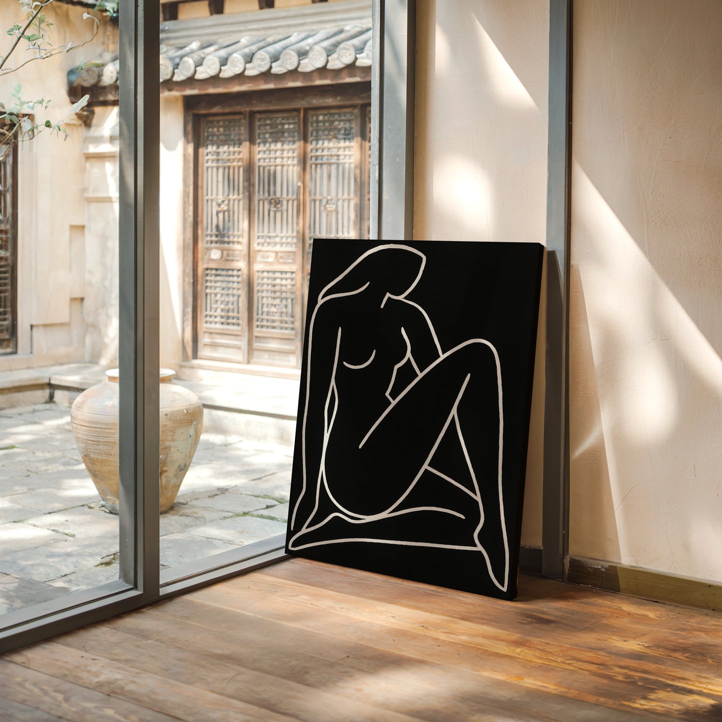 Reclining Muse in White Ink