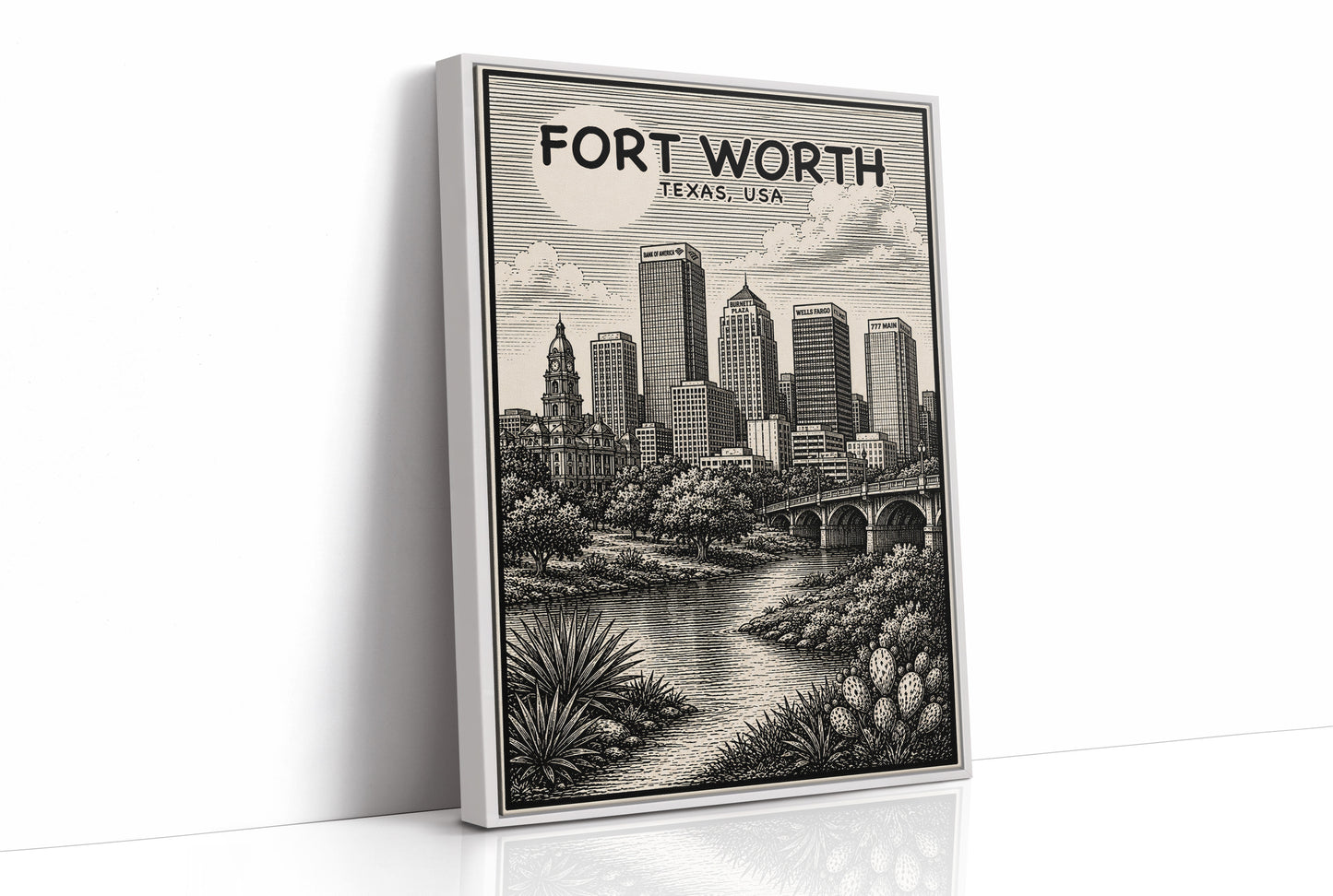 Fort Worth in Woodcut