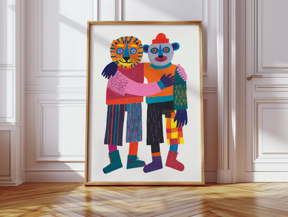 Embrace of Colorful Companionship
