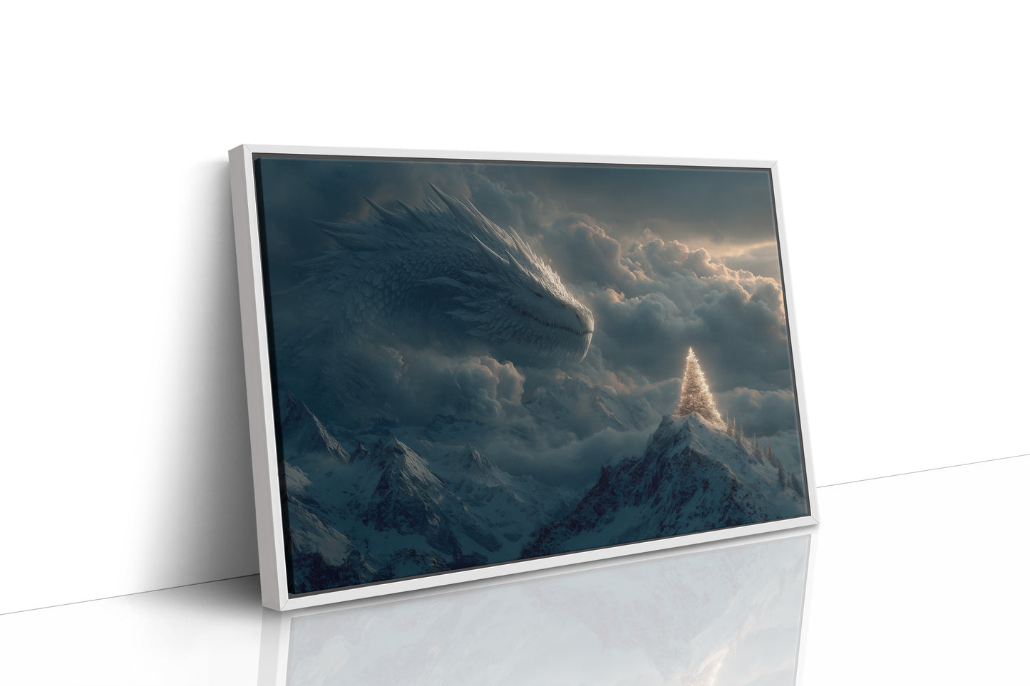 Ice Dragon Over Winter Peaks