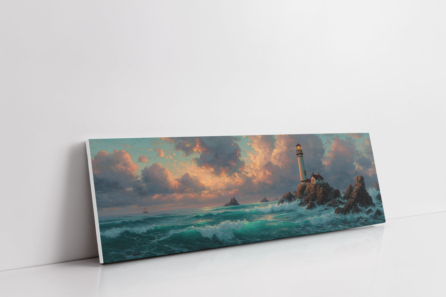 Lighthouse at Stormy Sunset