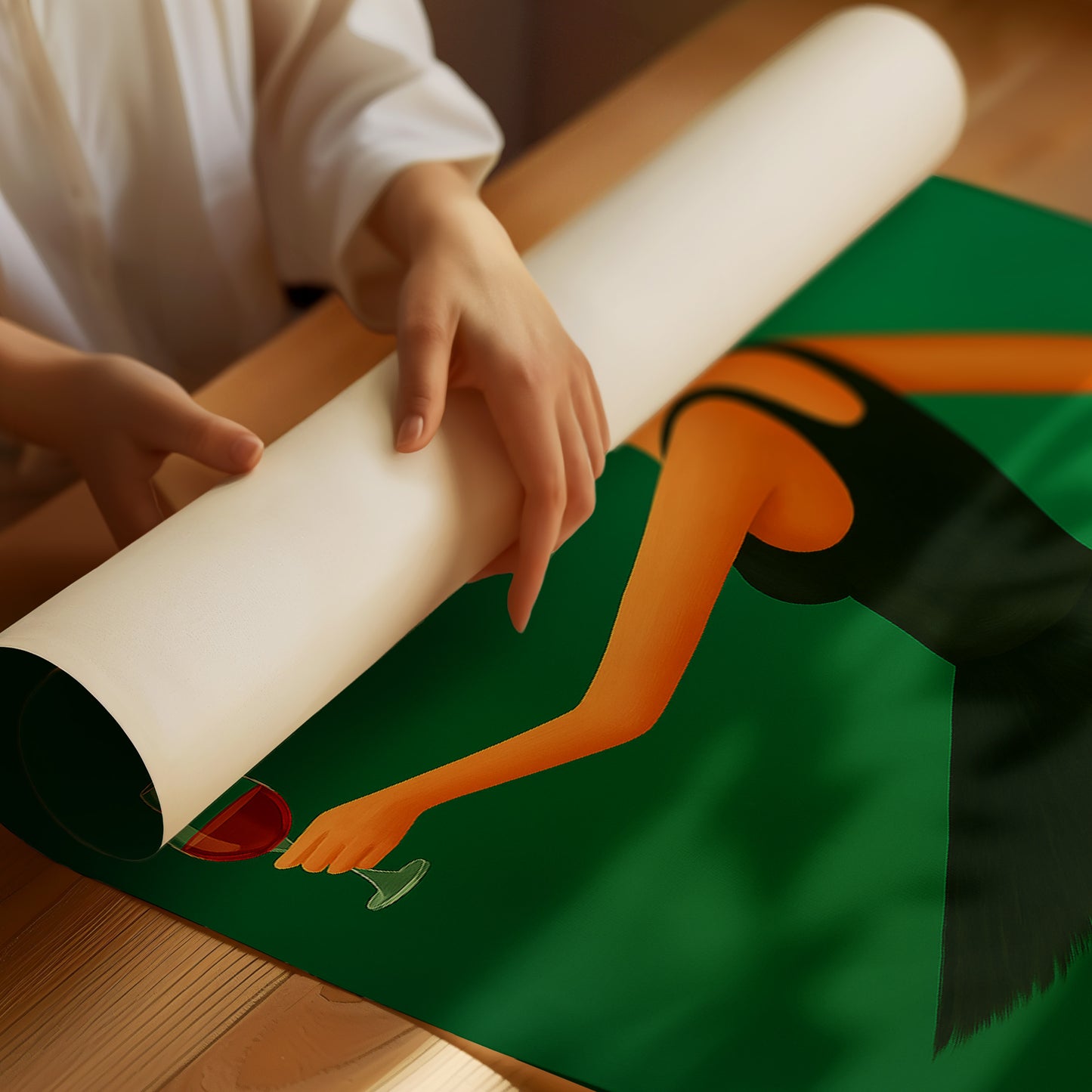 Surprised Ballerina with Wine Glass