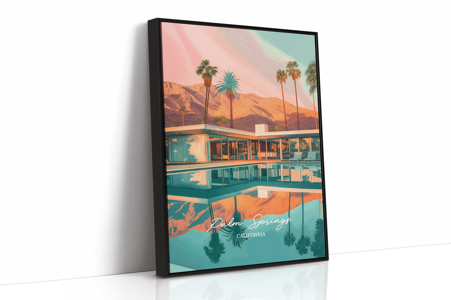 Desert Oasis Mirrors Mountain Glow