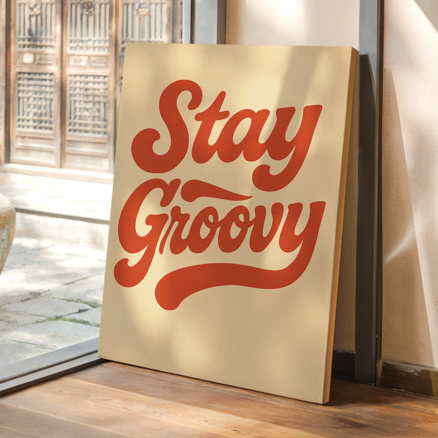 Stay Groovy Retro Typography Print