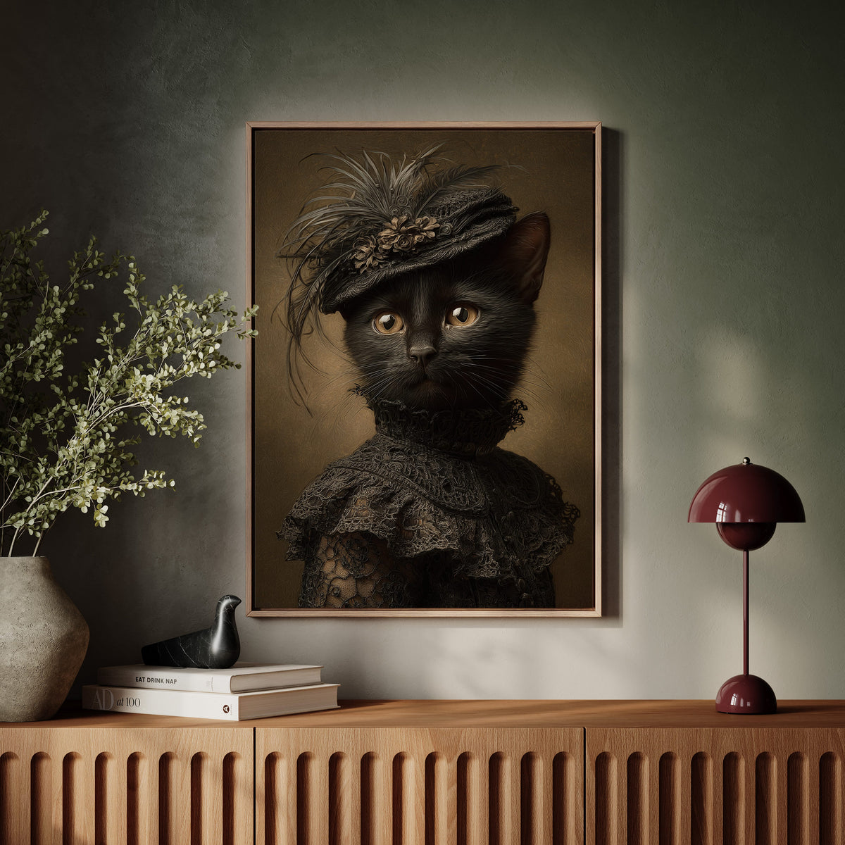 Regal Feline in Victorian Attire