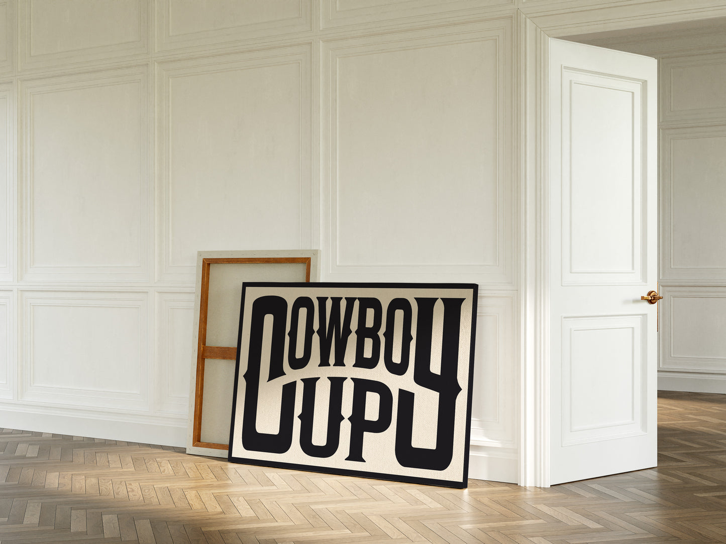 Cowboy Up Western Print in Black Ink