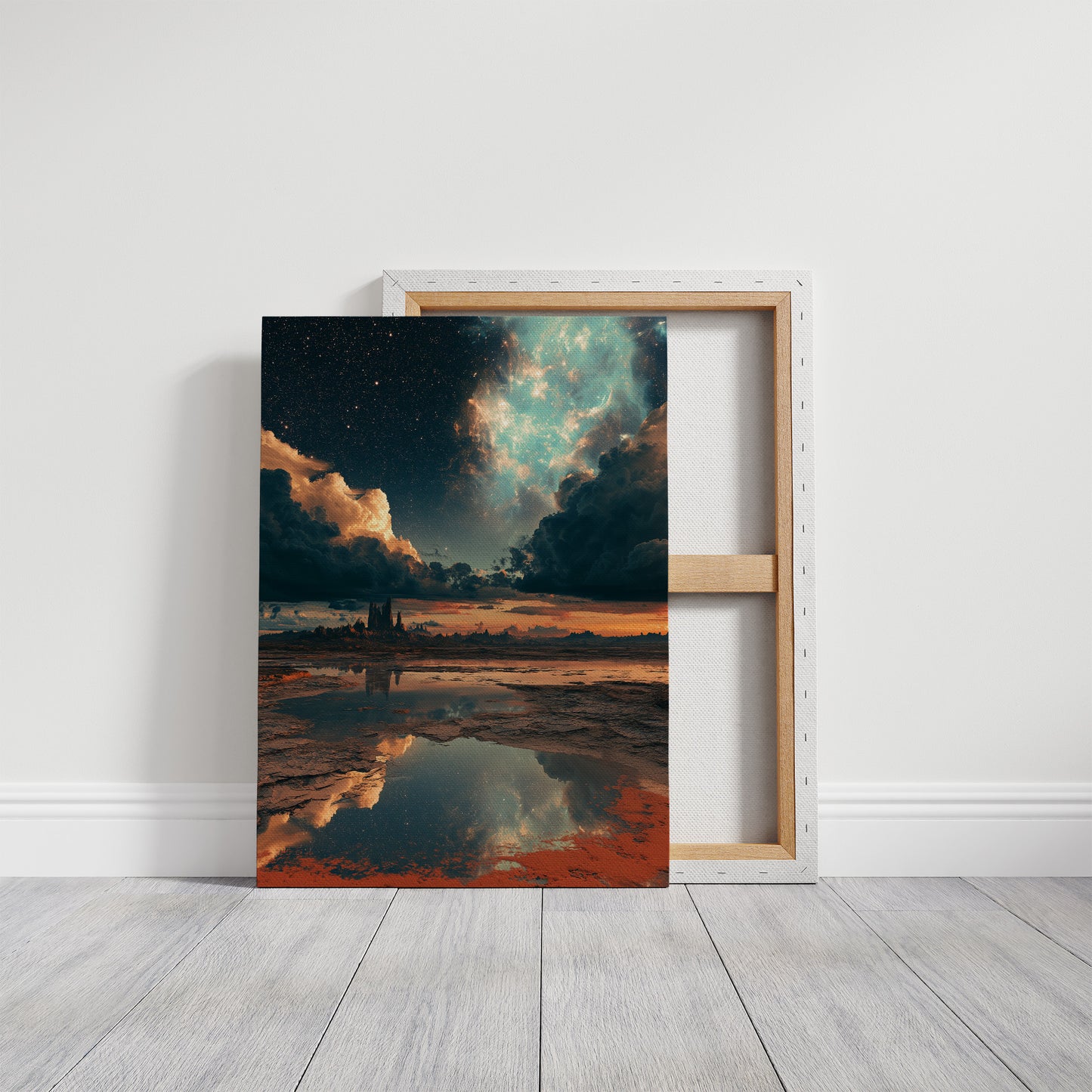 Nebula Sky Over Desert Salt Flats