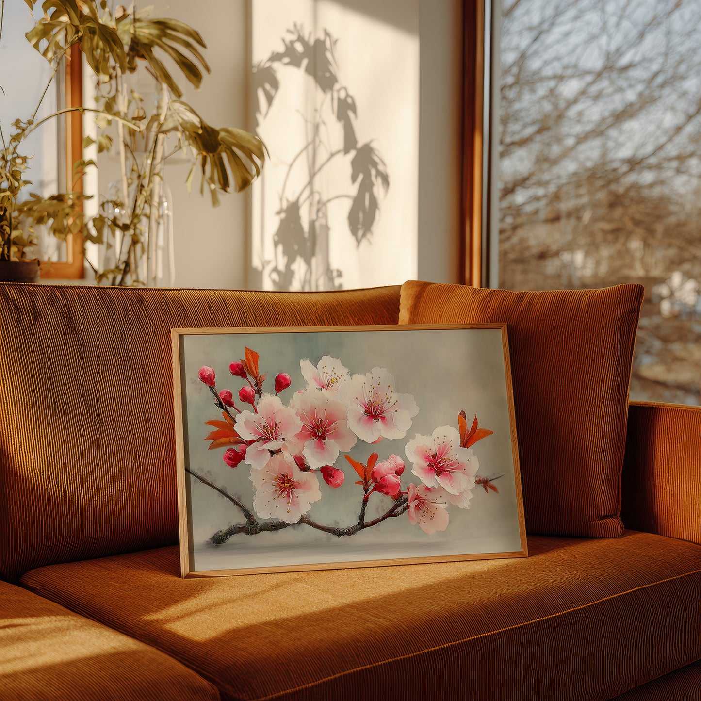 Blossoms Rest In Golden Hour Light