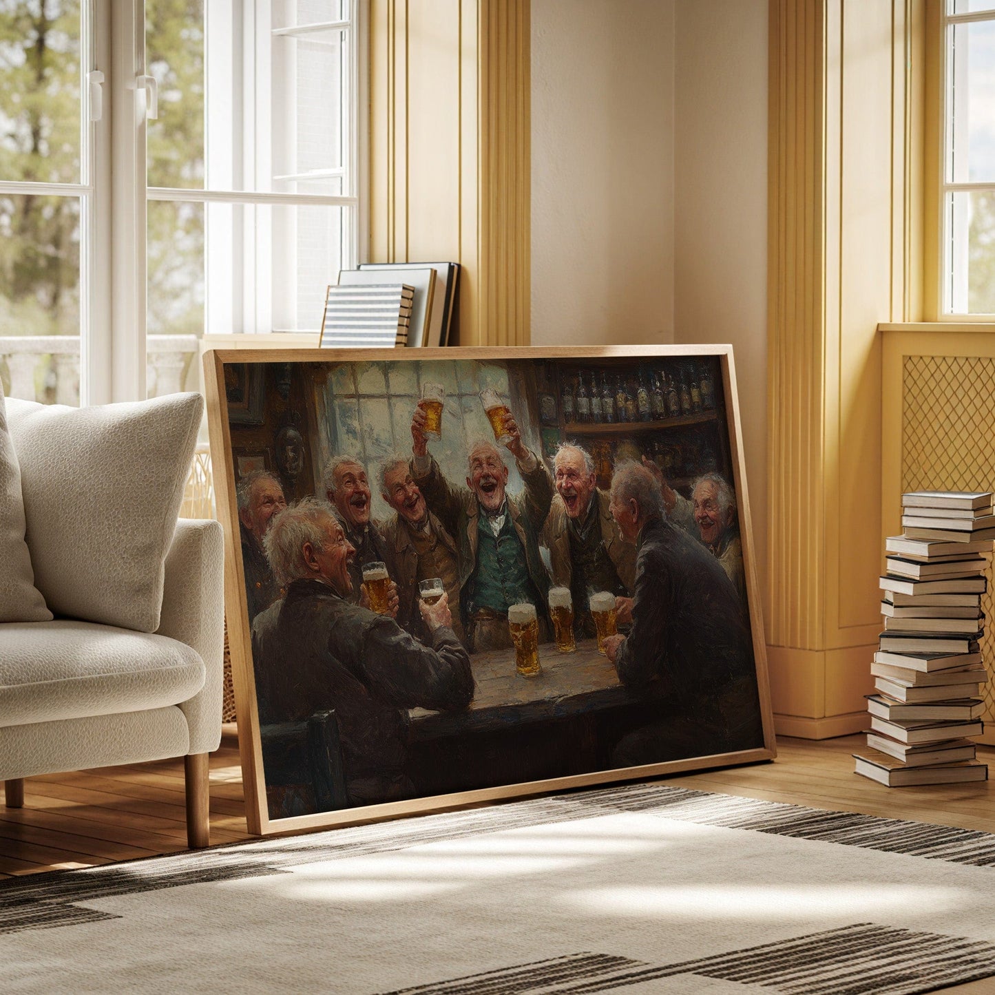 Timeless Camaraderie: Vintage Pub Celebration Canvas Wall Art