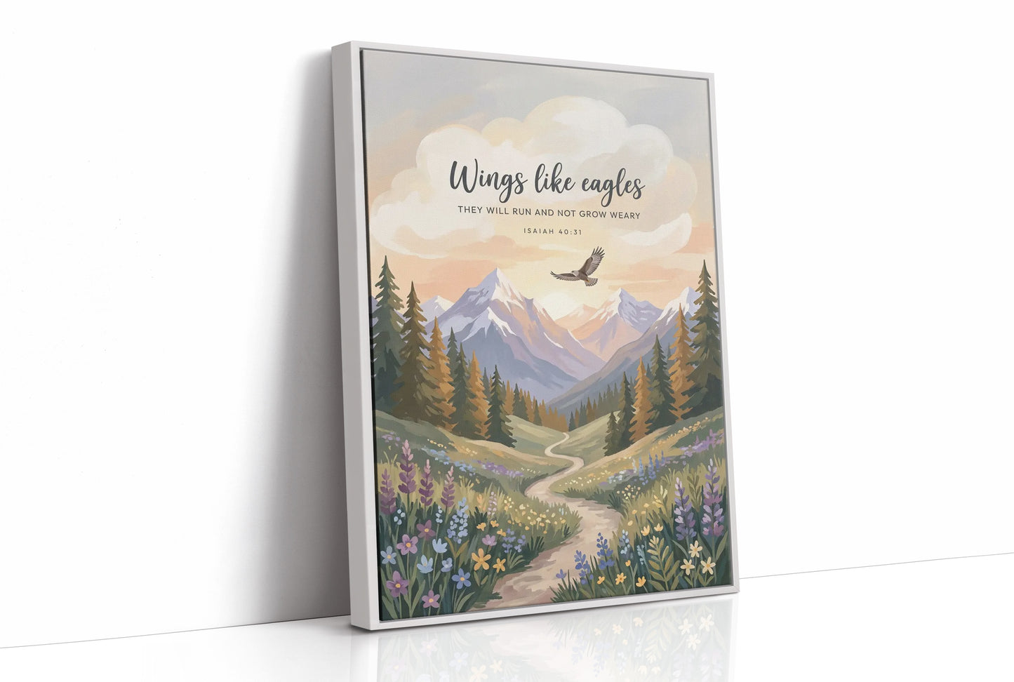 Wings Like Eagles: Alpine Meadow Scripture Print