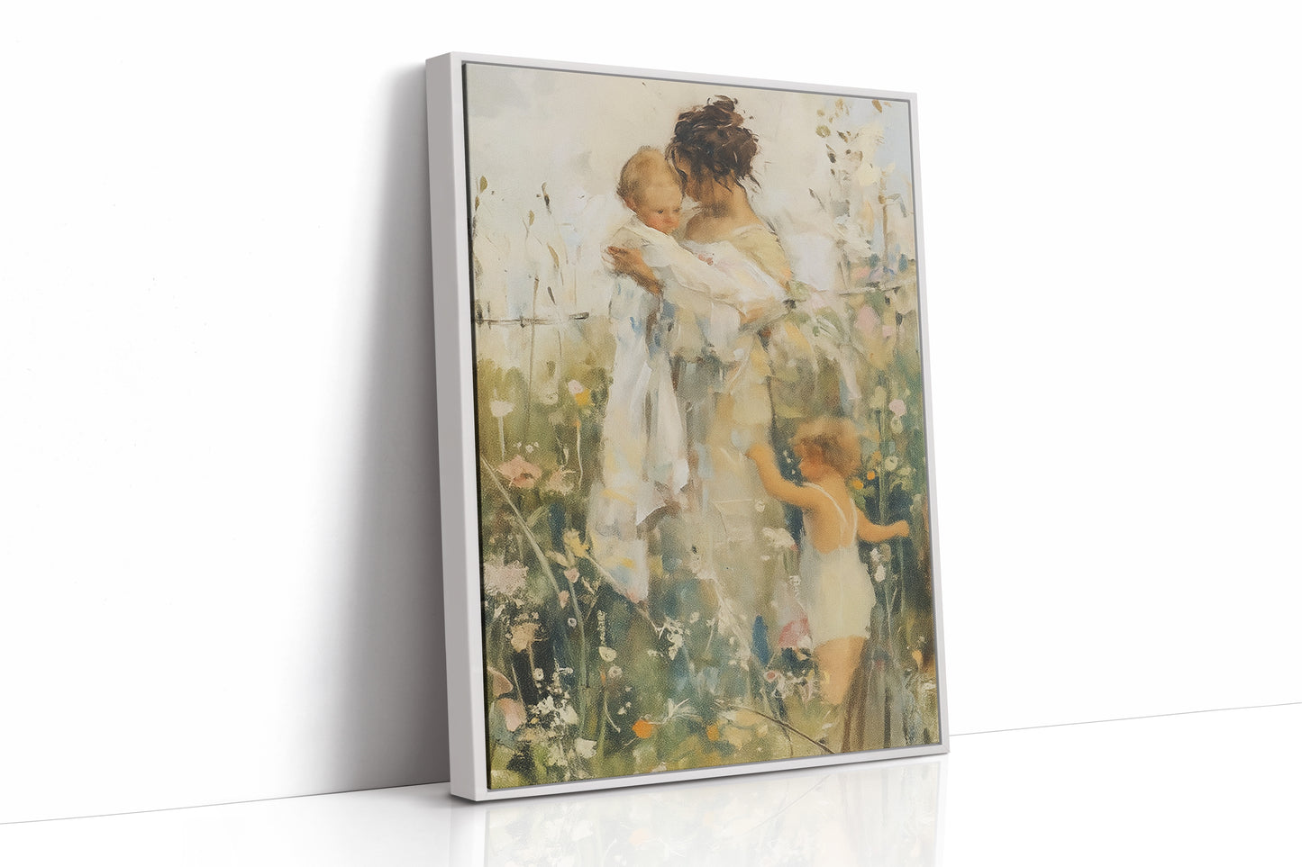Mother and Children in the Summer Meadow