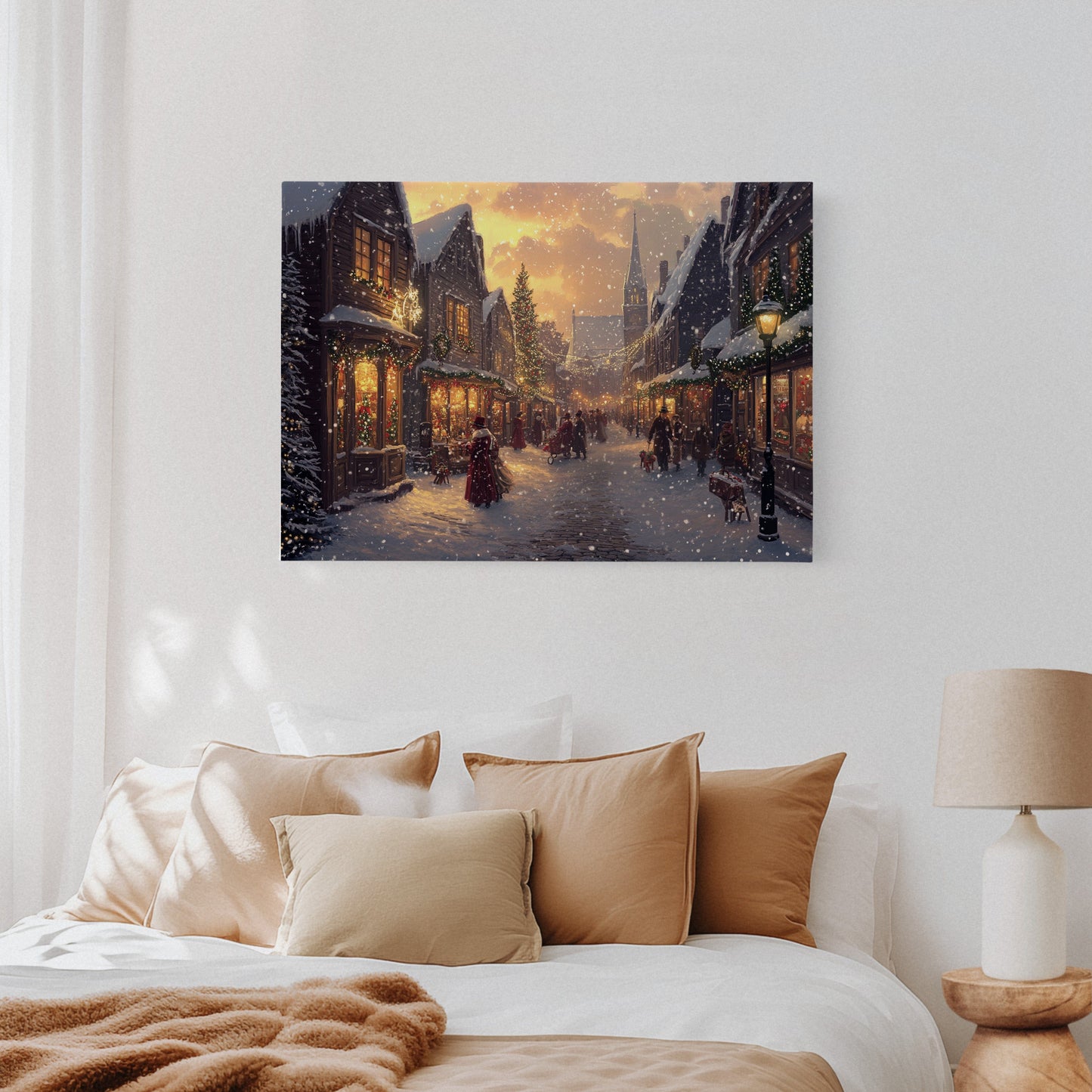 Winter Lights Dance Through Village Streets