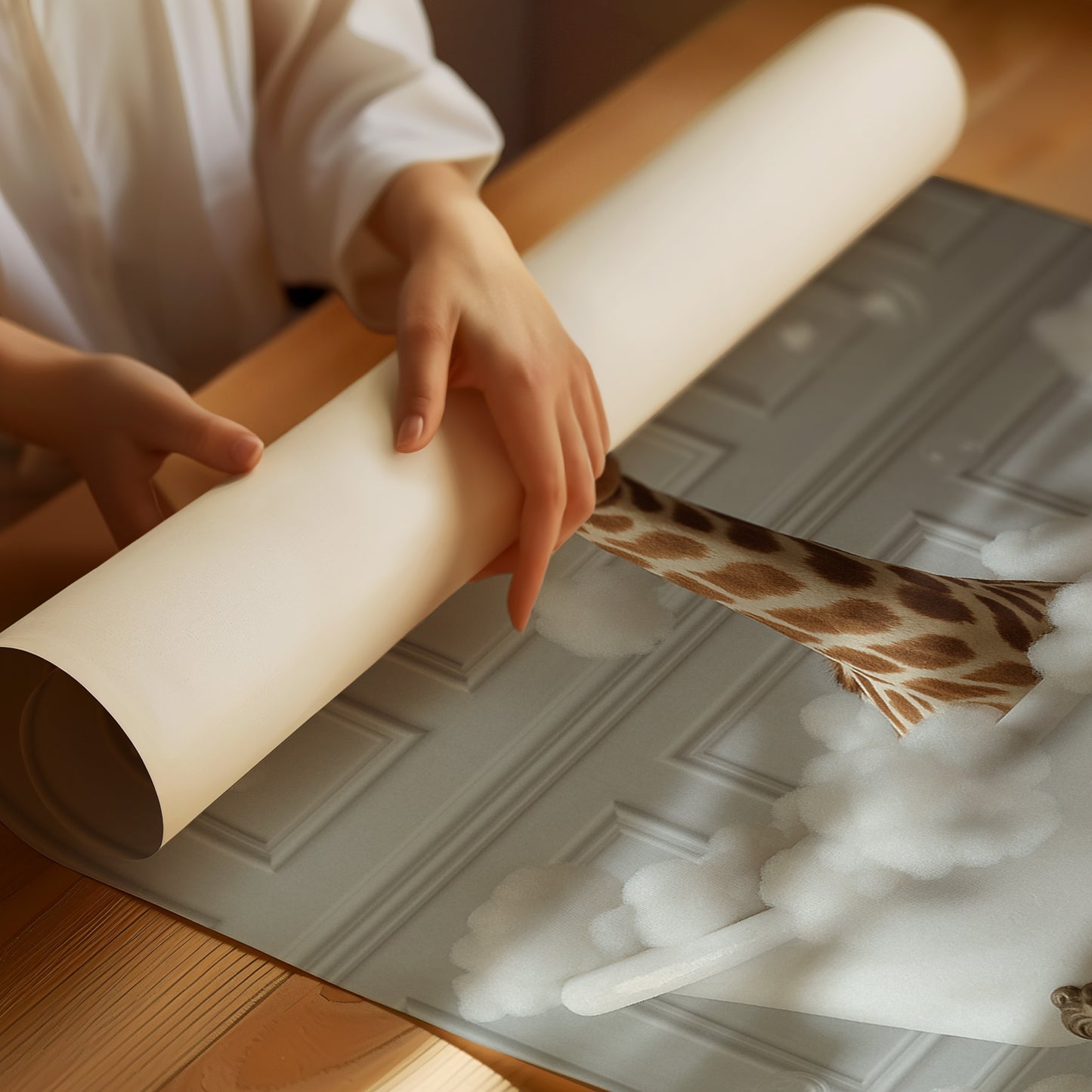 Giraffe in a Bathtub of Bubbles