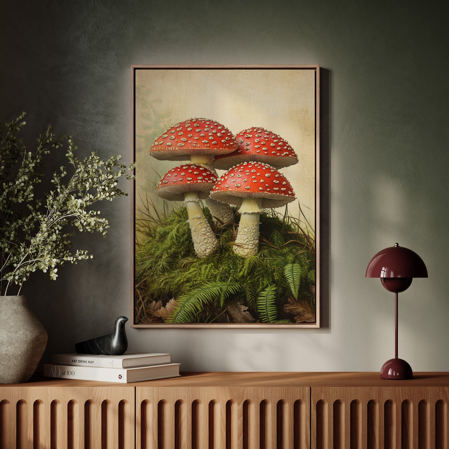 Crimson Mushrooms Emerge