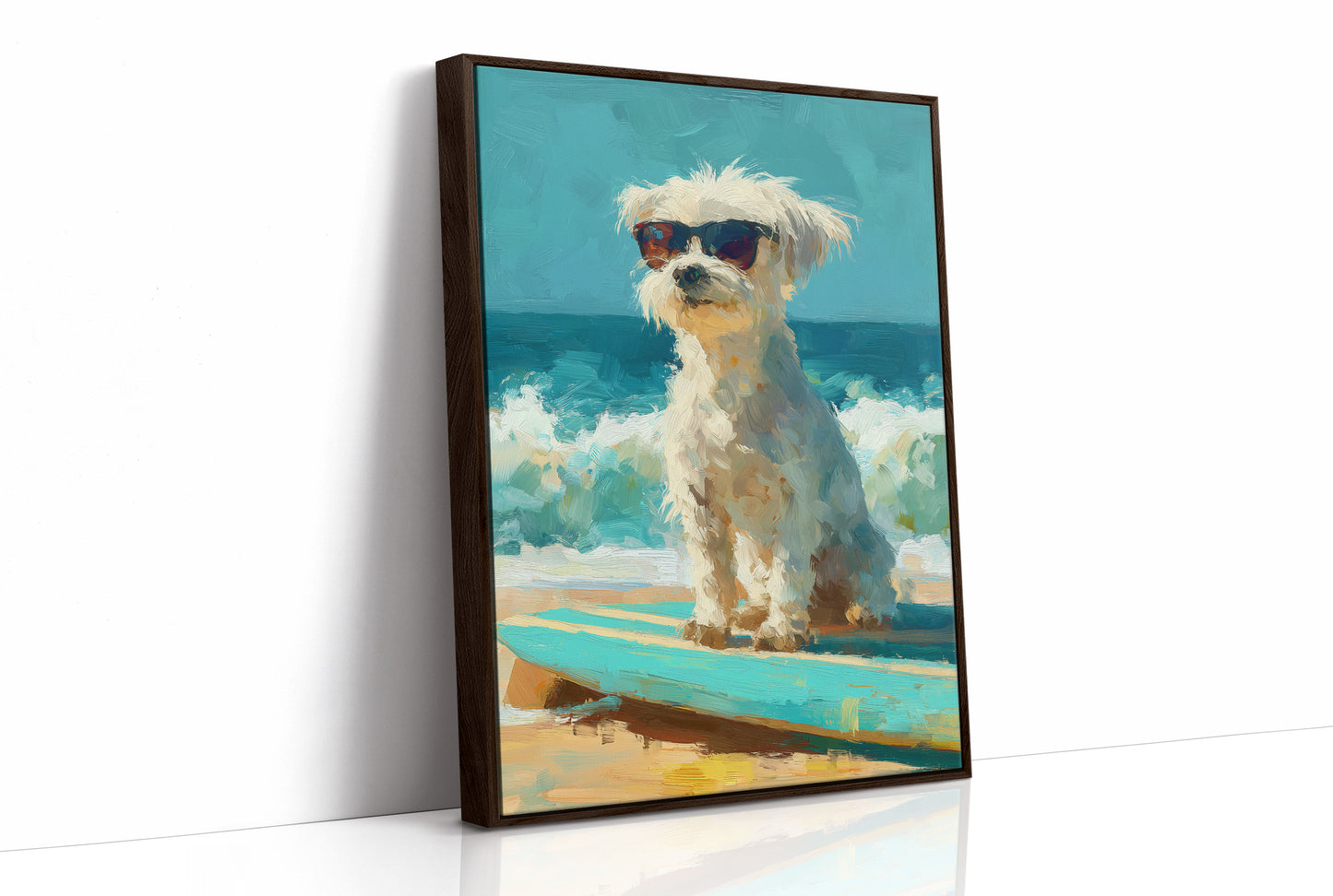 Beach Day Cool: Pup on a Surfboard