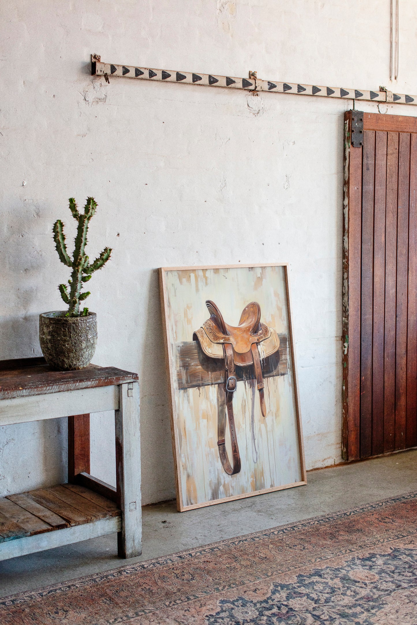 Weathered Rest: Western Saddle Still Life