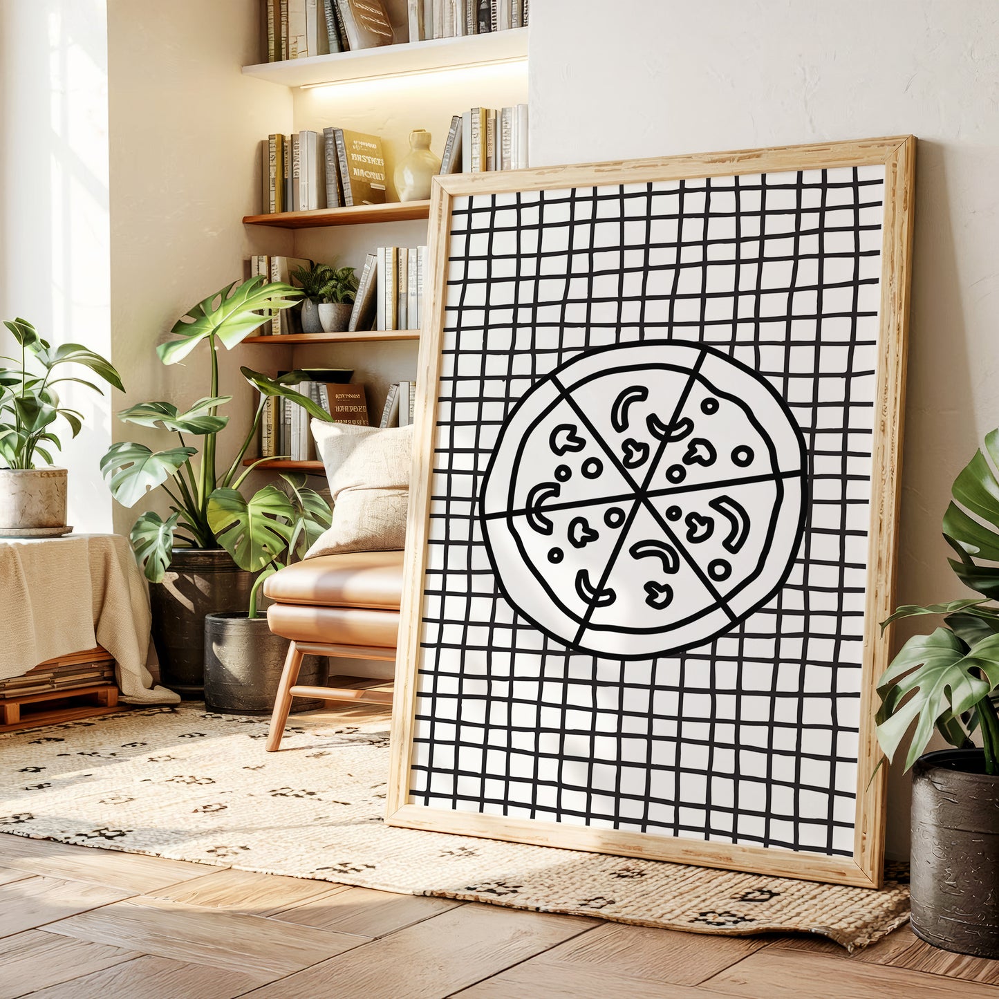 Pizza Stories On Checkered Cloth