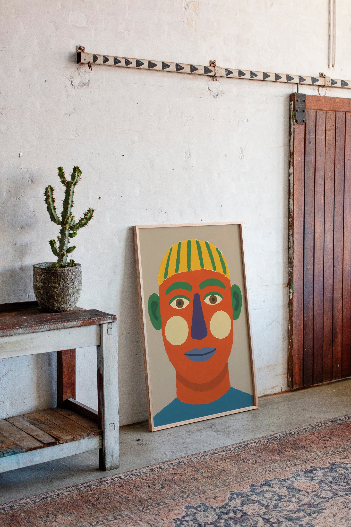 Rainbow Face with a Calm Smile