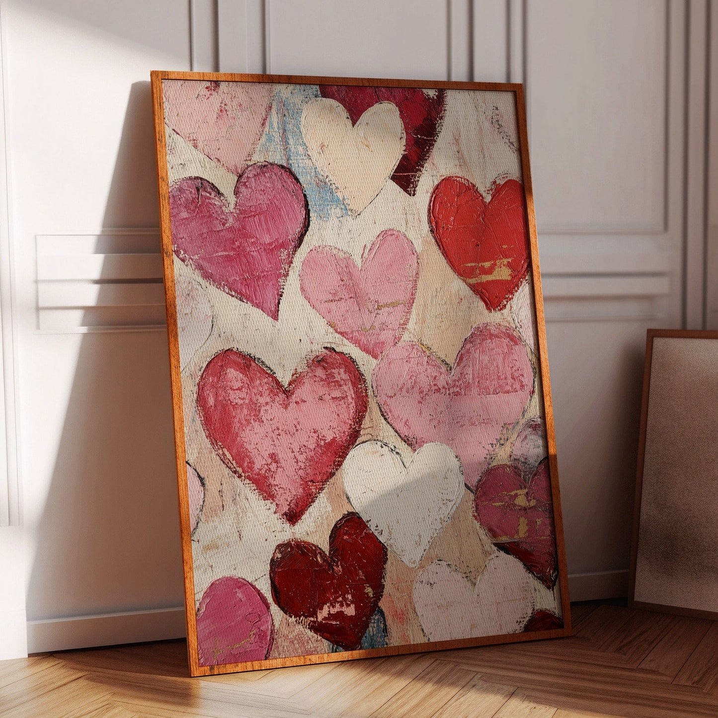 Textured Love – Romantic Heart Wall Art, Abstract Valentine’s Day Decor