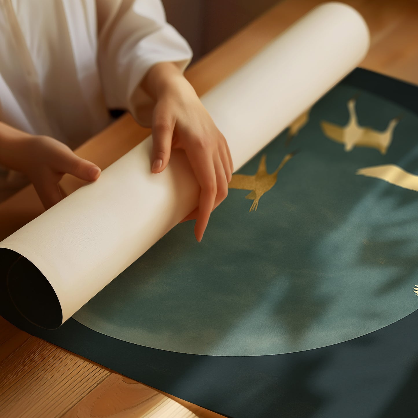 Golden Flight Beneath a Silent Moon