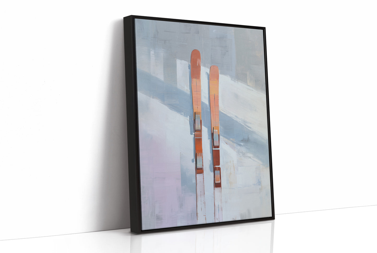 Alpine Duet: Copper Skis at Rest