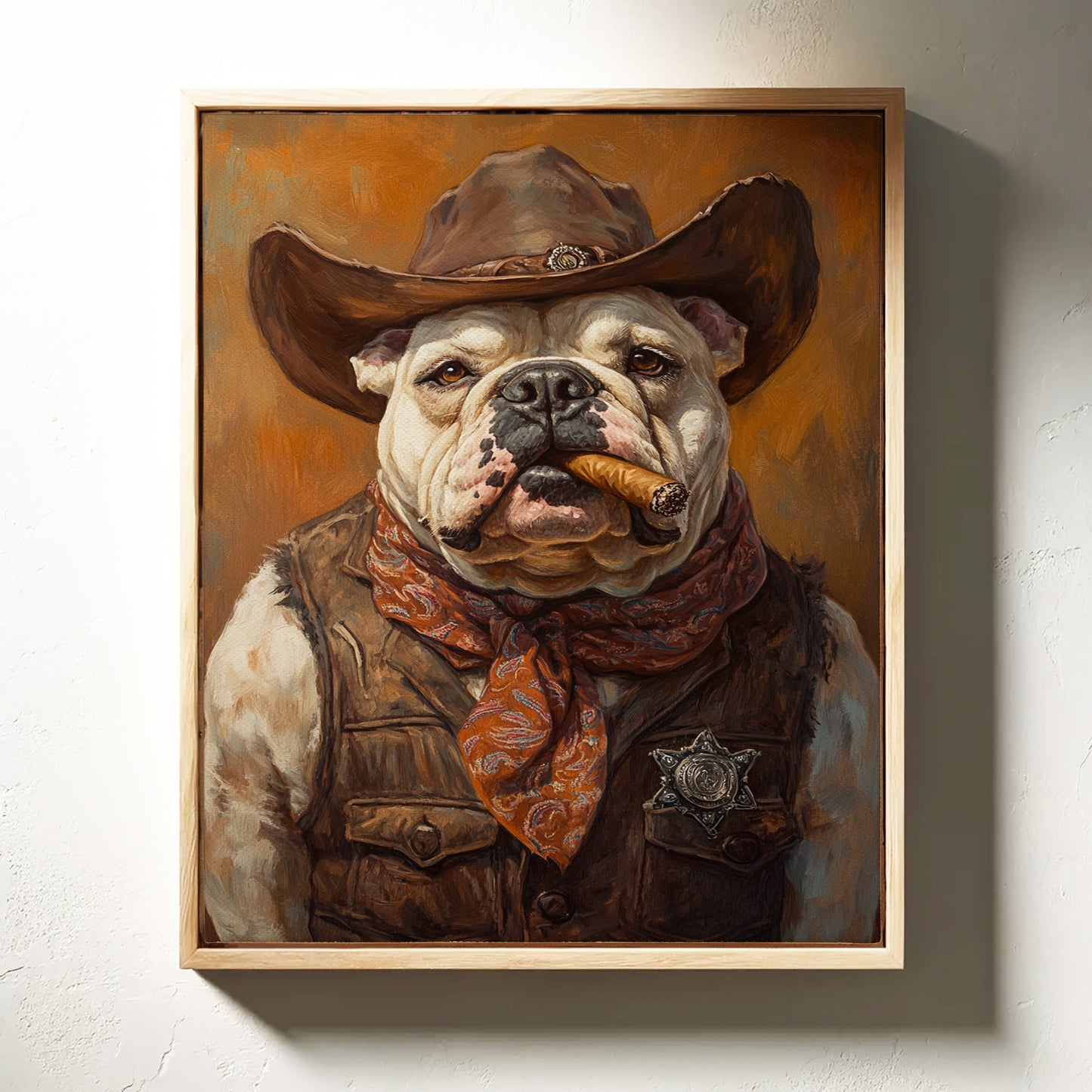 Bulldog Sheriff with a Cigar and Scowl